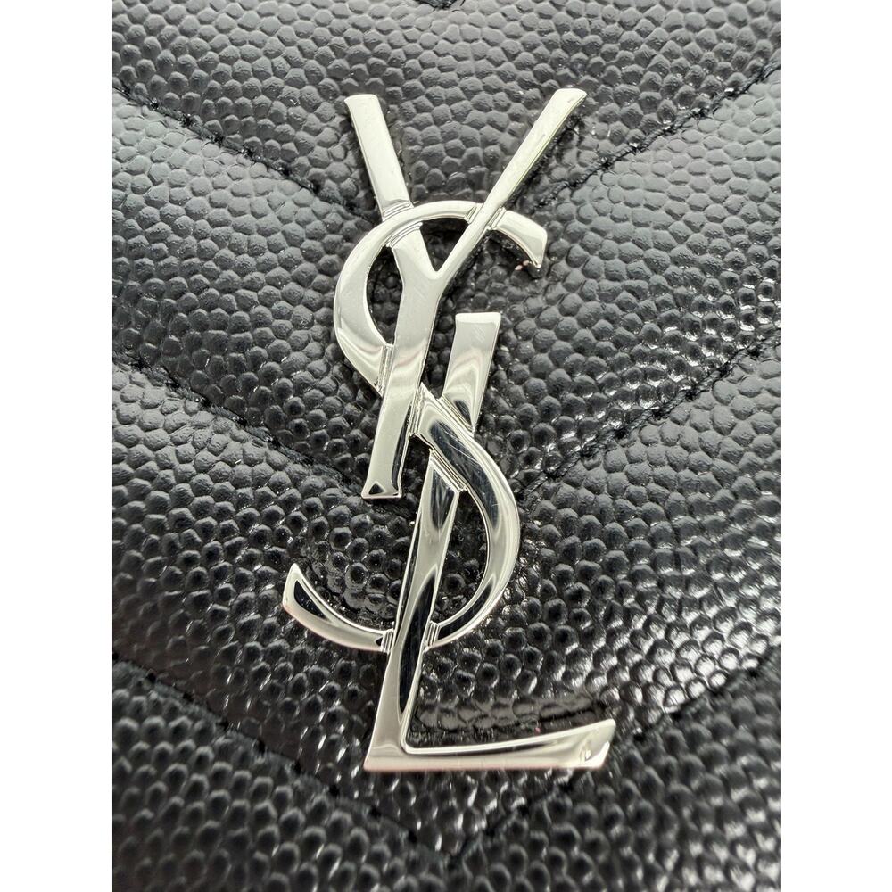 Saint Laurent Cassandre Matelasse Bifold Wallet in Black Grain de Poudre Leather - Picture 6 of 15